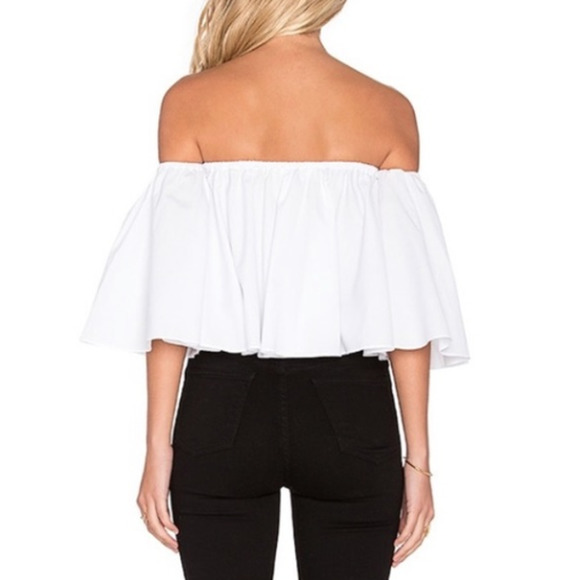 N Nicholas Off Shoulder Ruffle Top in White - Picture 3 of 15